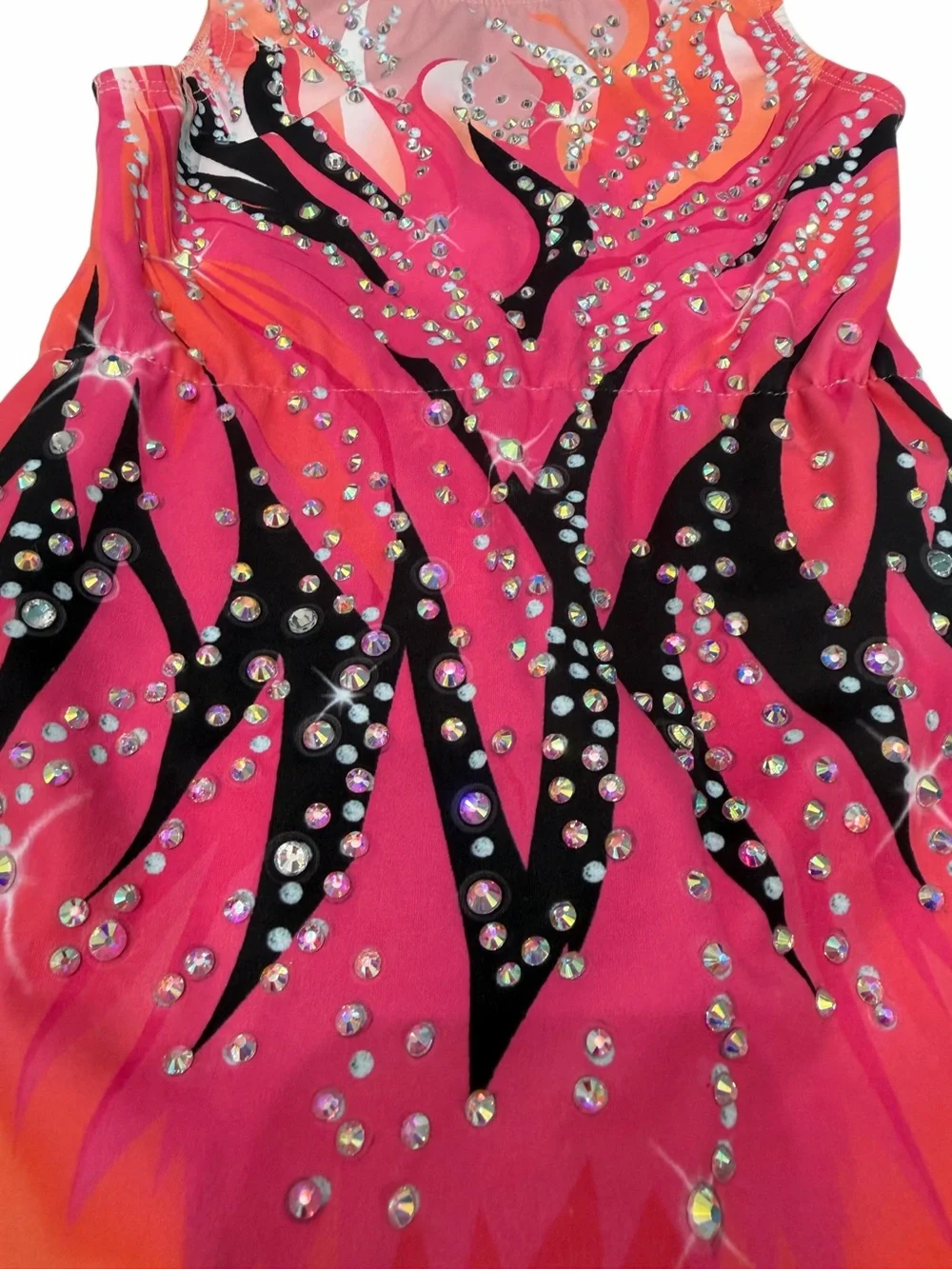 Gymnastic Girl Leotard With Rhinestones Handmade Girl Size 5-6